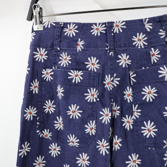 anthropologie pants Women's 25 Maeve The Colette Floral Crop Wide Leg Cotton - Picture 4 of 12